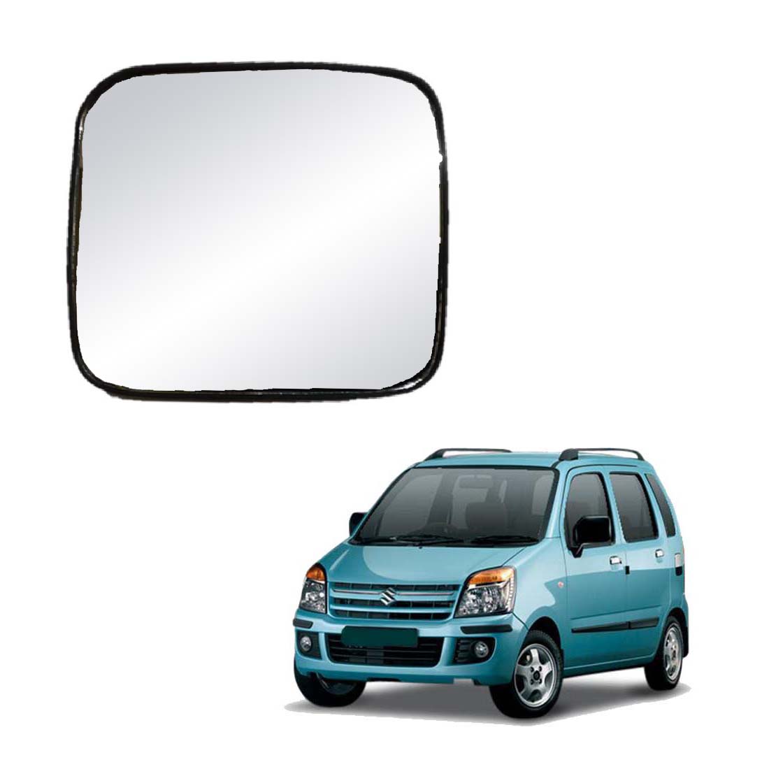 Car Left Side View Mirror Glass For Maruti Wagon-R 2006 To 2009 Model