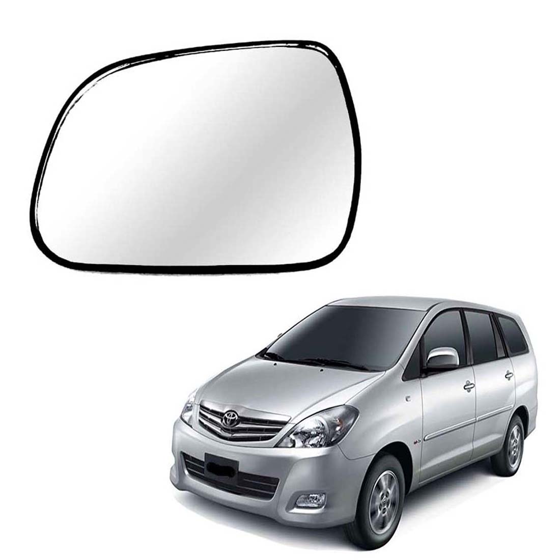 Car Left Side View Mirror Glass For Toyota Innova 2005 To 2012 Model Type-1