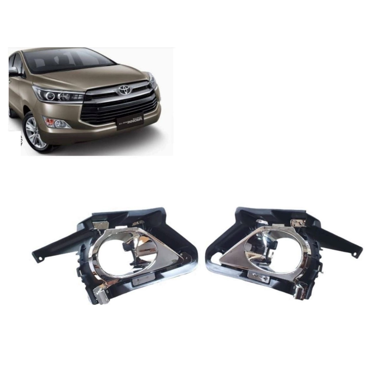 Fog Lamp Cover/Grill O.E Type Compatible With TOYOTA INNOVA CRYSTA WITH CHROME ( Set Front Right and Left Side)