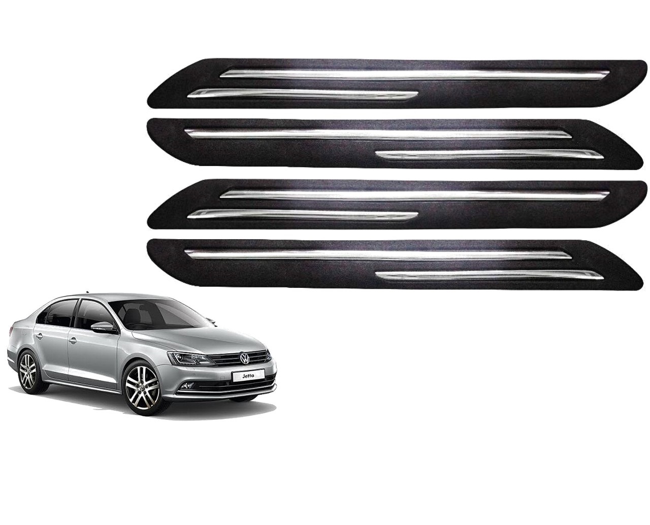 Car Bumper Guard/Bumper Protector Compatible with VOLKSWAGEN JETTA (Set of 4 Pcs)