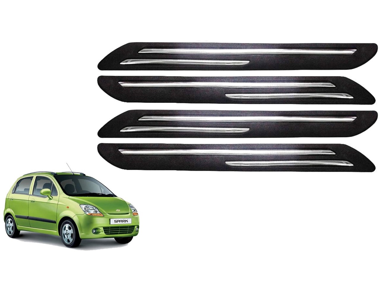 Car Bumper Guard/Bumper Protector Compatible with CHEVROLET SPARK (Set of 4 Pcs)