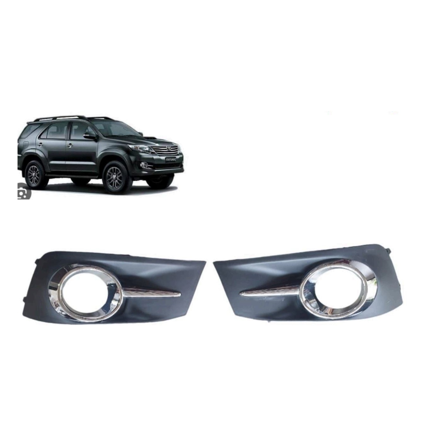 Fog Lamp Cover/Grill O.E Type Compatible With TOYOTA FORTUNER TYPE 2 WITH CHROME ( Set Front Right and Left Side)