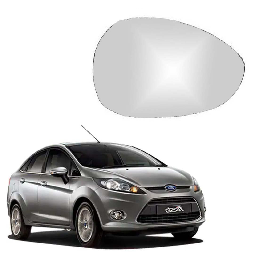 Car Right Side View Mirror Glass For Ford Fiesta 2011 To 2016 Model Type-2