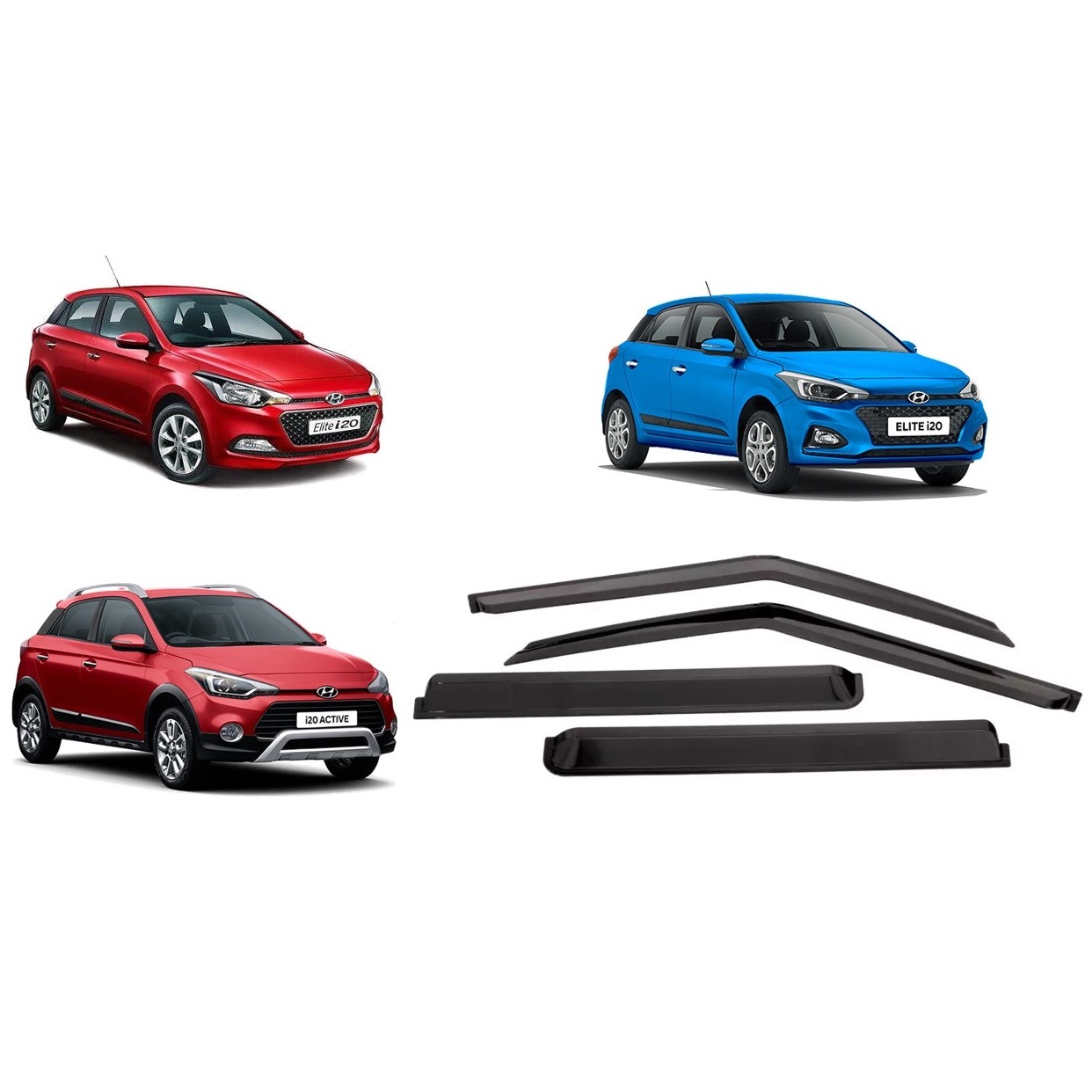 Car Window Rain Door Visor Compatible With Hyundai i20 Active/i20 Elite