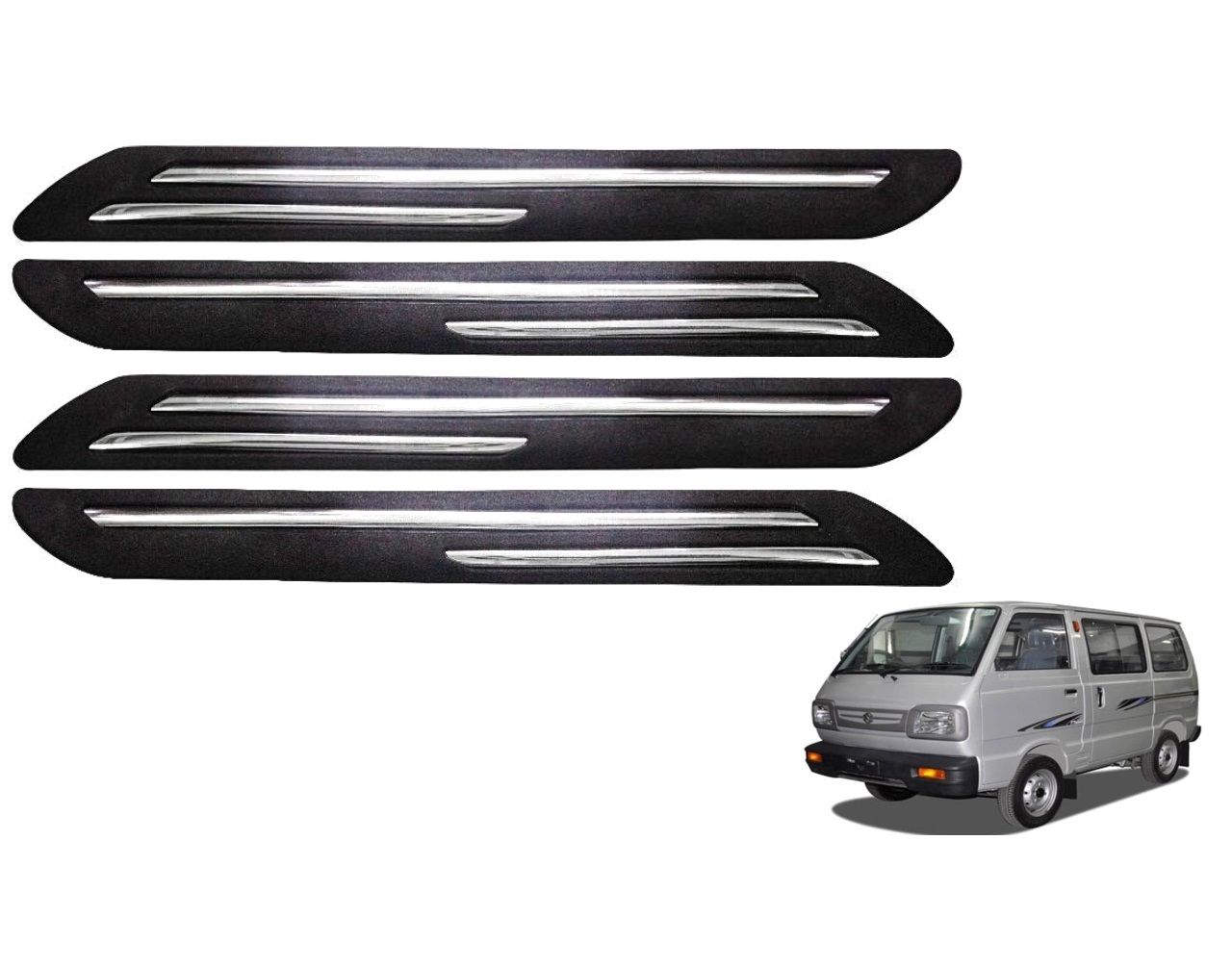 Car Bumper Guard/Bumper Protector Compatible with MARUTI OMNI (Set of 4 Pcs)