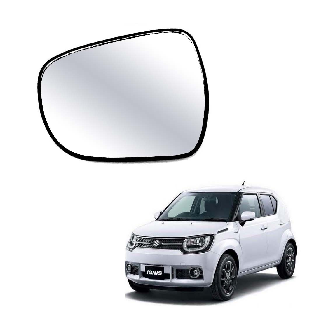 Car Left Side View Mirror Glass For Maruti Ignis 2016 To 2021 Model