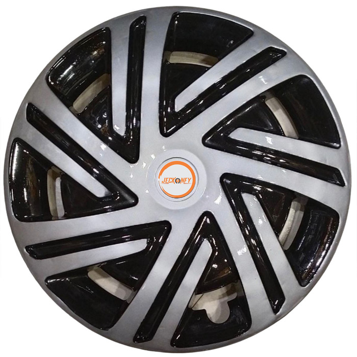 Car Wheel Cover Universal Alfa Black and Silver Color Design Available 14'' inches Size Compatible With - R14 INCH Wheel Size