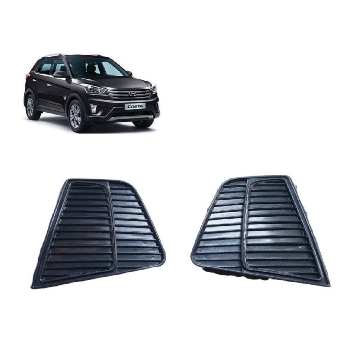 Fog Lamp Cover/Grill O.E Type Compatible With Hyundai CRETA ( Set Front Right and Left Side)