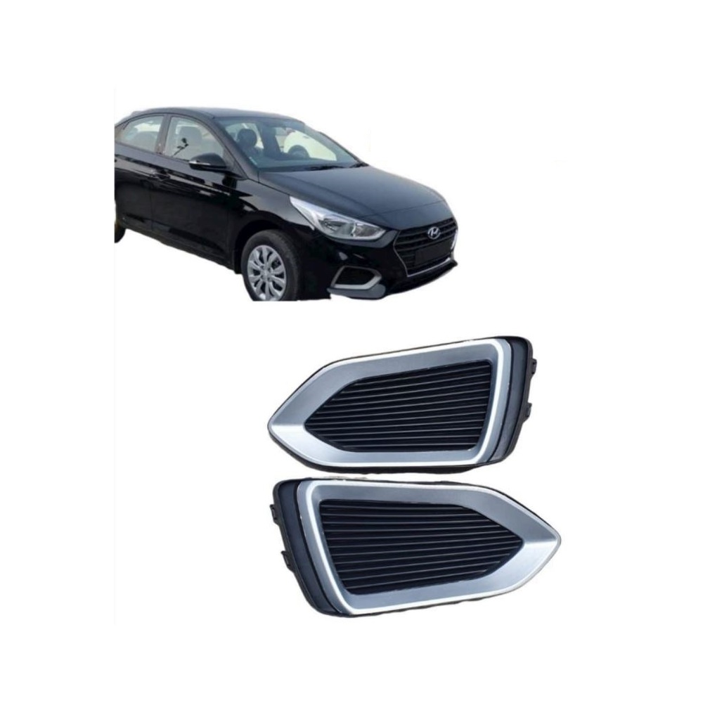 Fog Lamp Cover/Grill O.E Type Compatible With Hyundai Verna Fluidic 2017-2020 ( Set Front Right and Left Side)