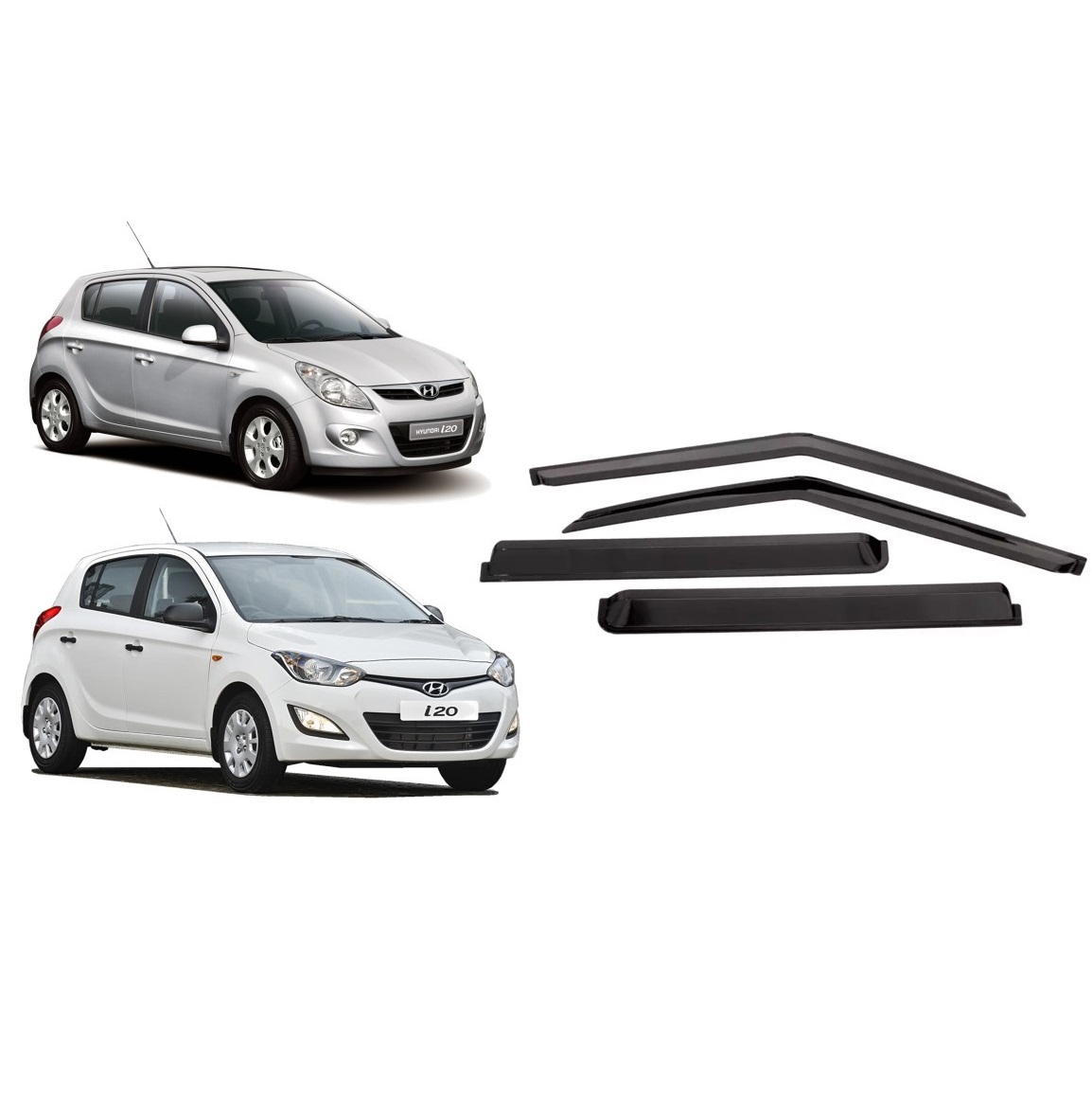 Car Window Rain Door Visor Compatible With Hyundai I20 2008-2014