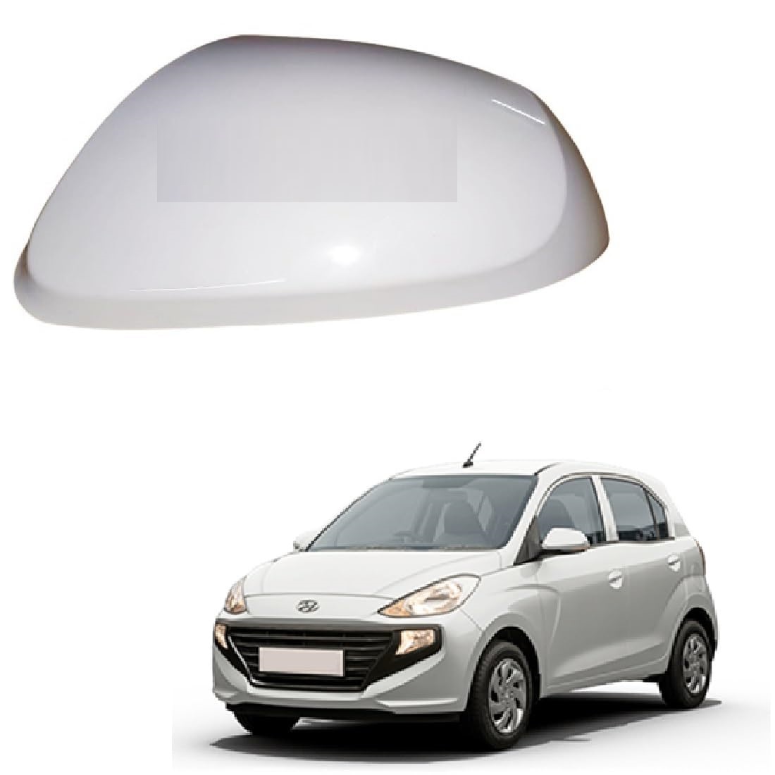 Side Mirror Cover for Hundai Santro Asta/Magna 2018-2022 Model -White (LEFT PASSENGER SIDE)