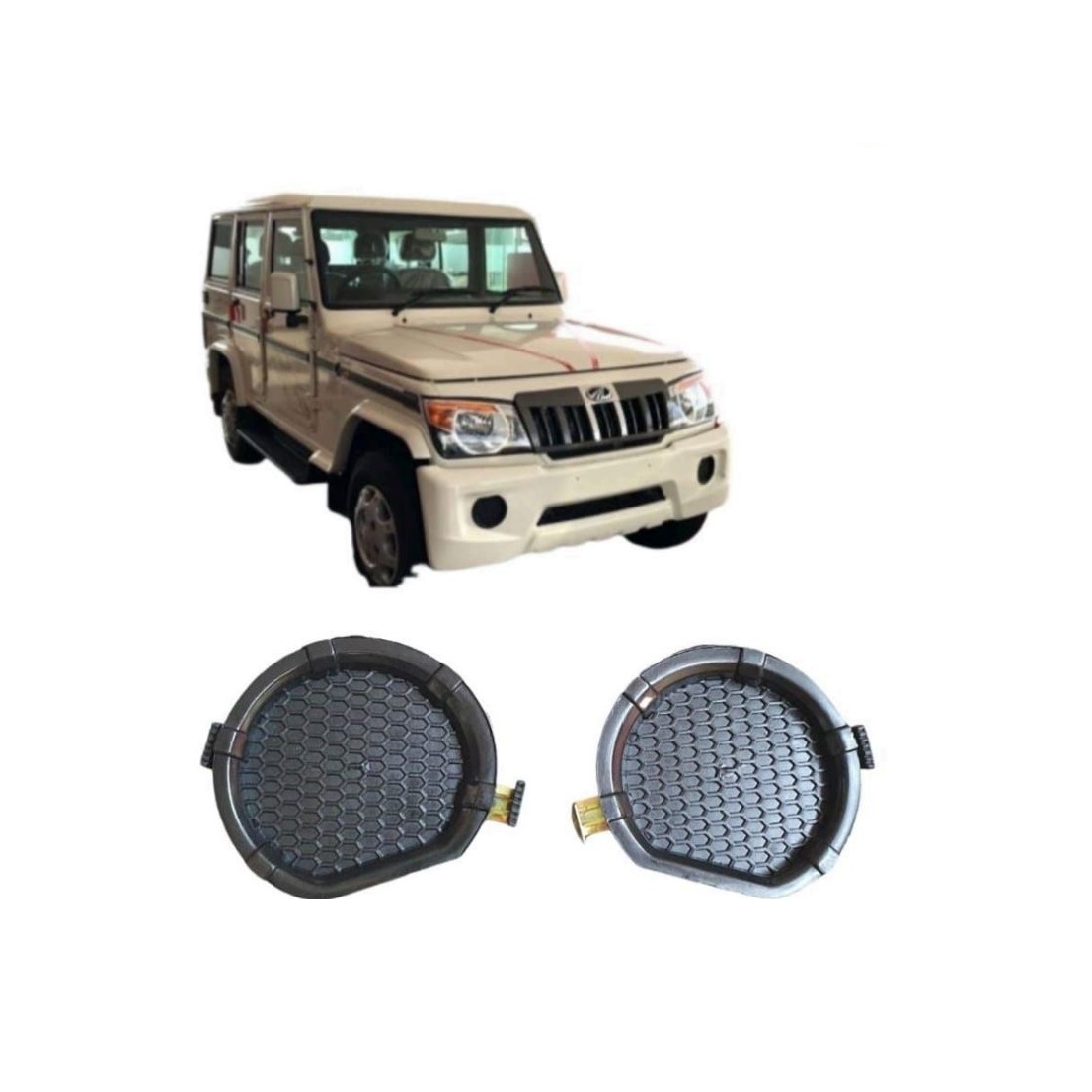 Fog Lamp Cover/Grill O.E Type Compatible With Mahindra Bolero New Model ( Set Front Right and Left Side)