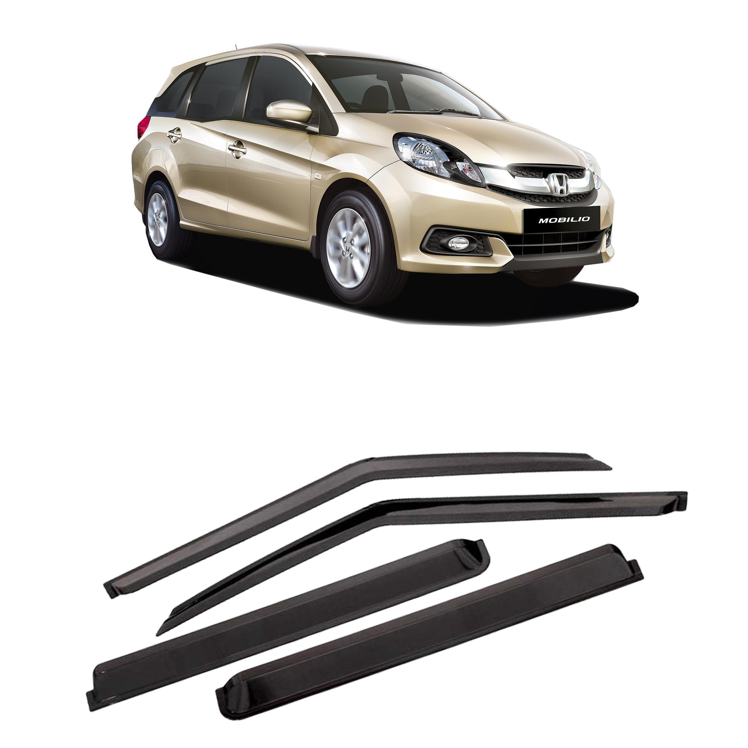 Car Window Rain Door Visor Compatible With Honda Mobilio SET Of 4 Pcs.