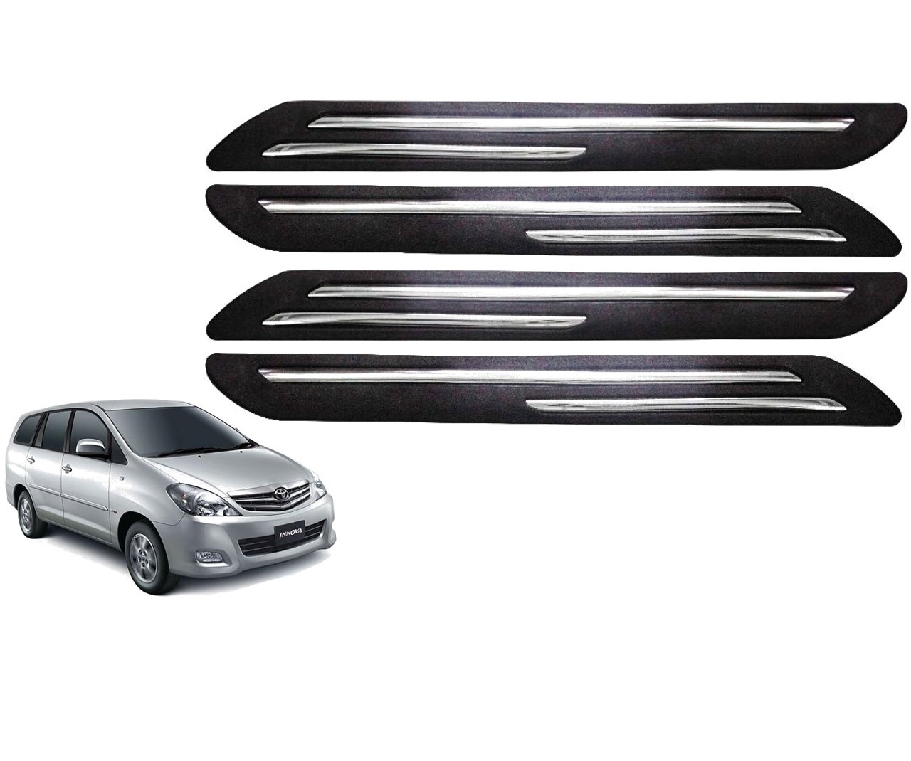 Car Bumper Guard/Bumper Protector Compatible with TOYOTA INNOVA 2005 (Set of 4 Pcs)