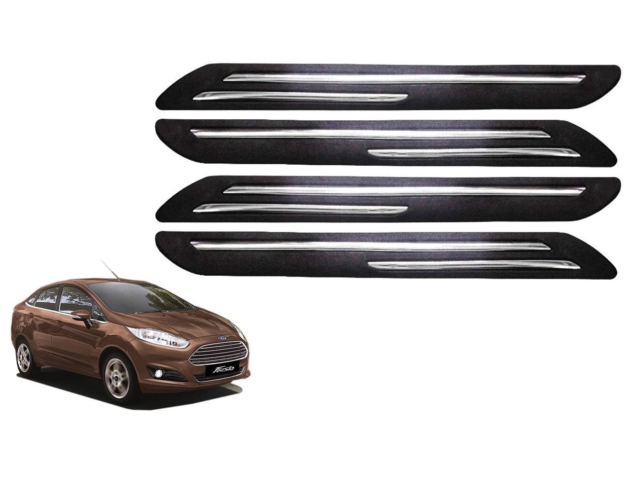 Car Bumper Guard/Bumper Protector Compatible with FORD FIESTA (Set of 4 Pcs)