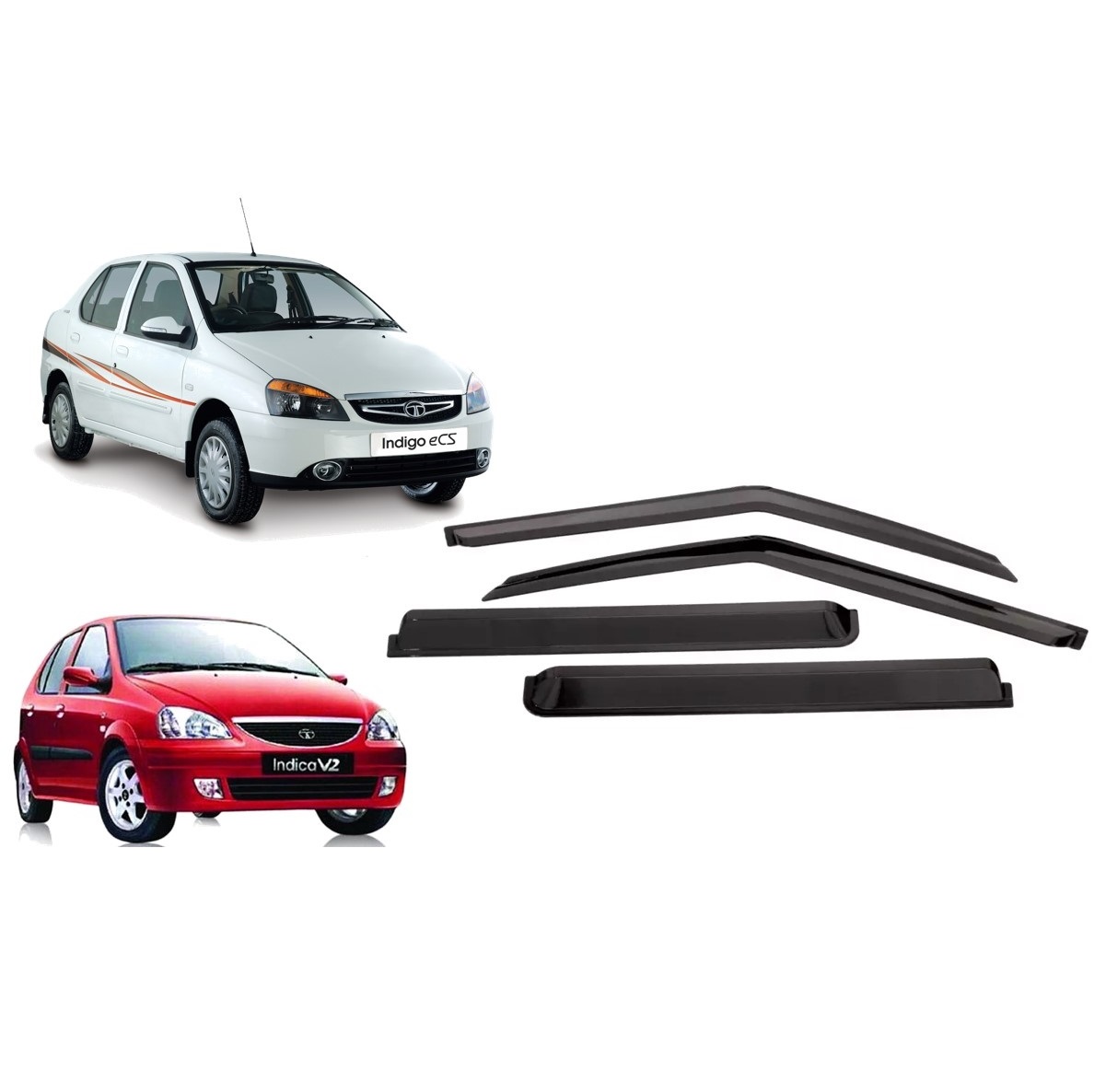 Car Window Rain Door Visor Compatible With Tata Indigo/indica v2