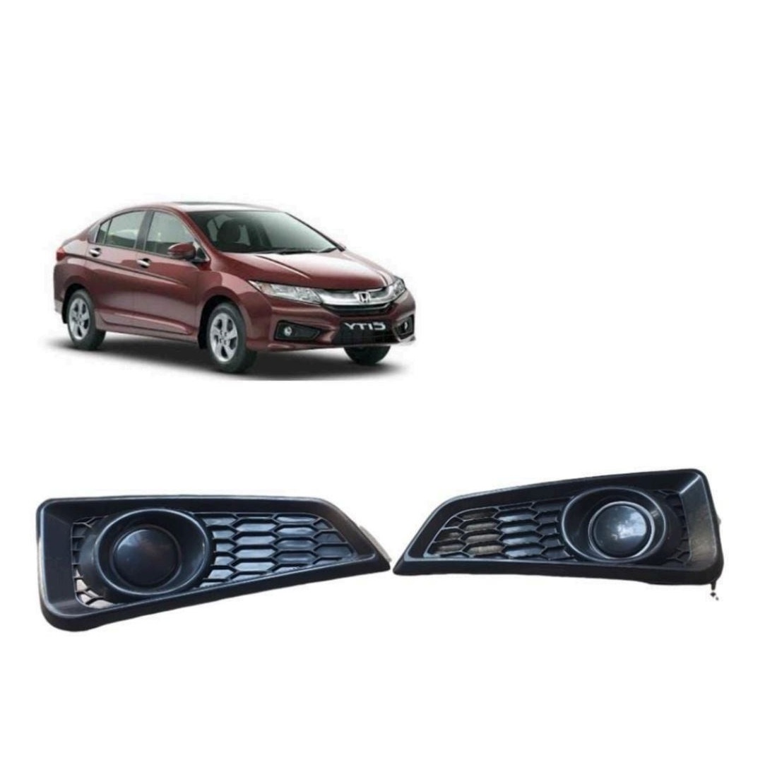 Fog Lamp Cover/Grill O.E Type Compatible With Honda City Type 7 - 2014 ( Set Front Right and Left Side)