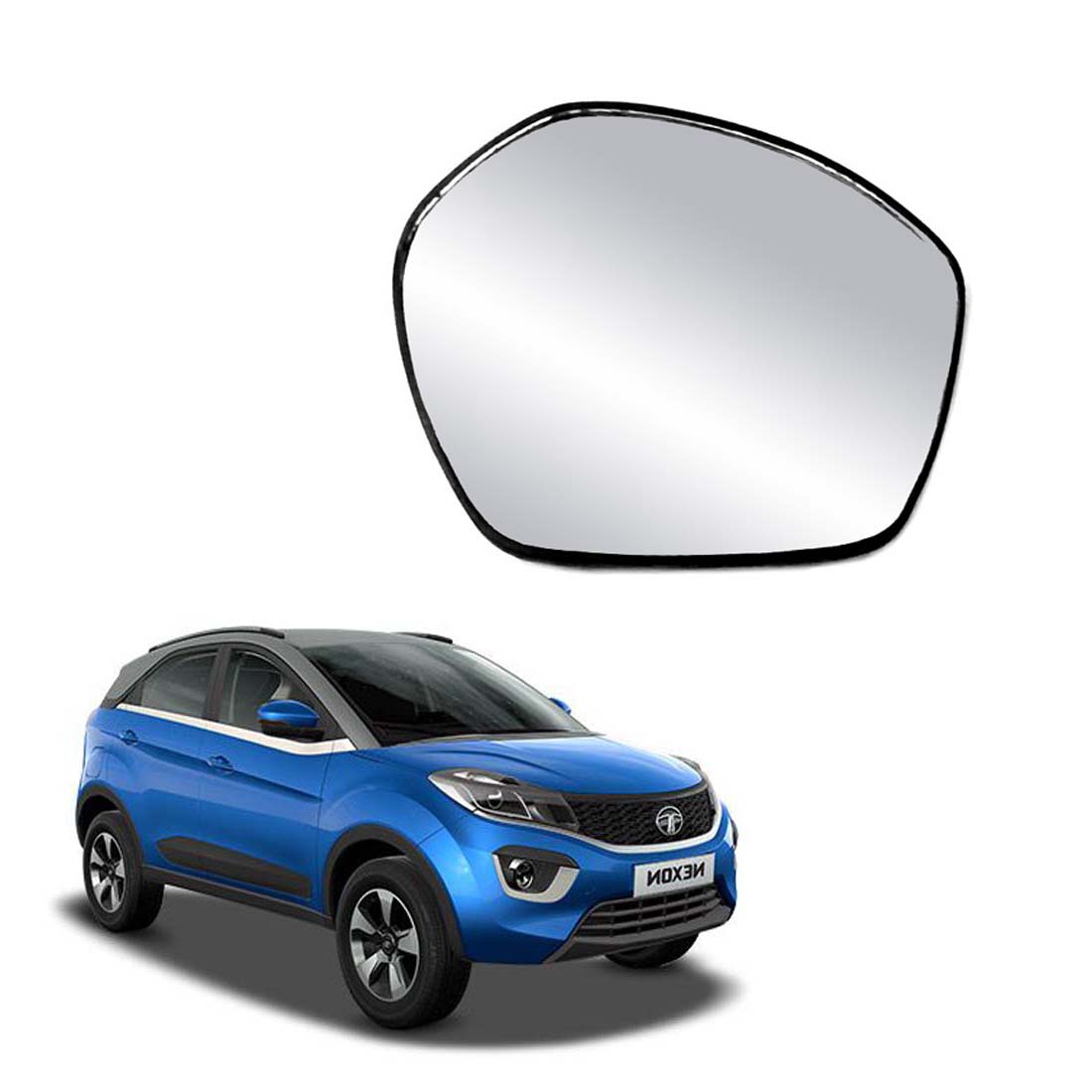 Car Right Side View Mirror Glass For Tata Nexon 2017 To 2021 Model