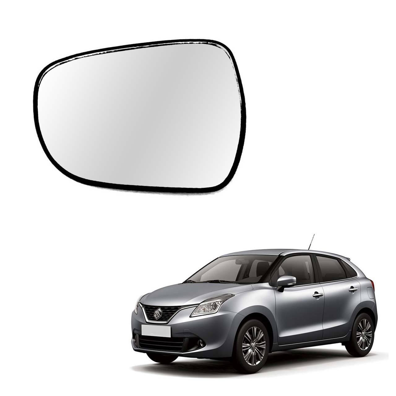 Car Left Side View Mirror Glass For Maruti Baleno 2015 To 2020 Model