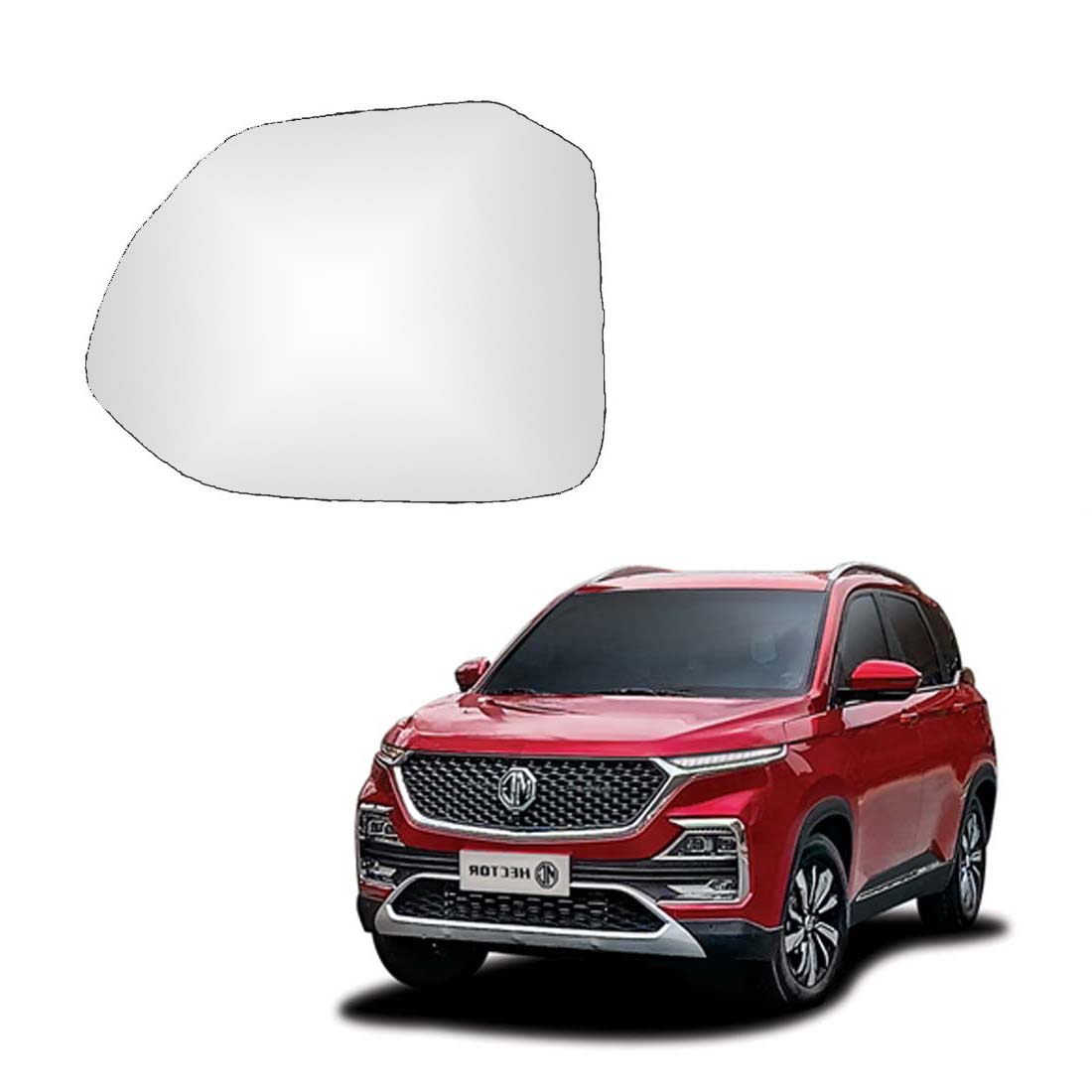 Car Left Side View Mirror Glass for MG Hector 2019 To 2021 Model (Non Heated)