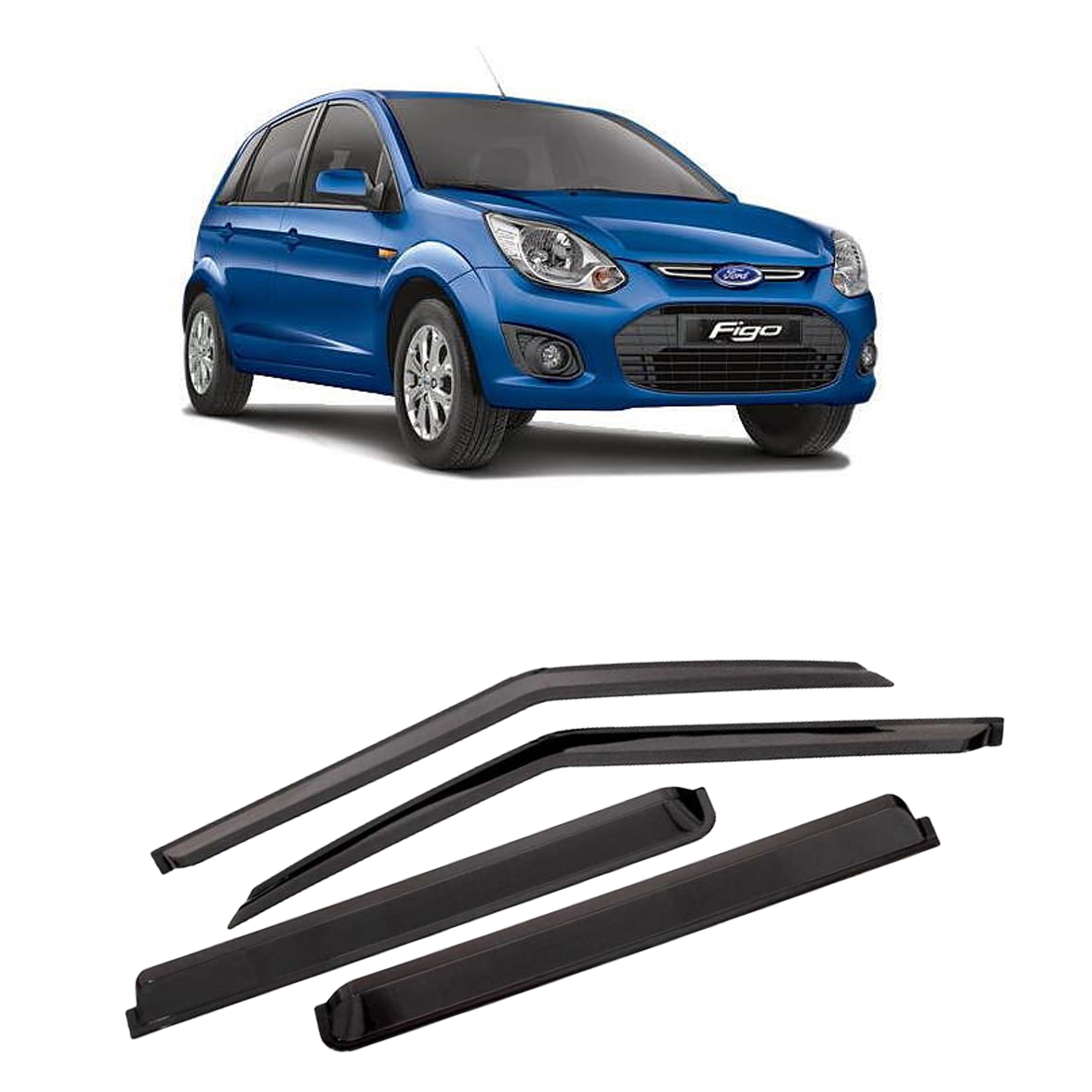 Car Window Rain Door Visor Compatible With Ford Figo 2010