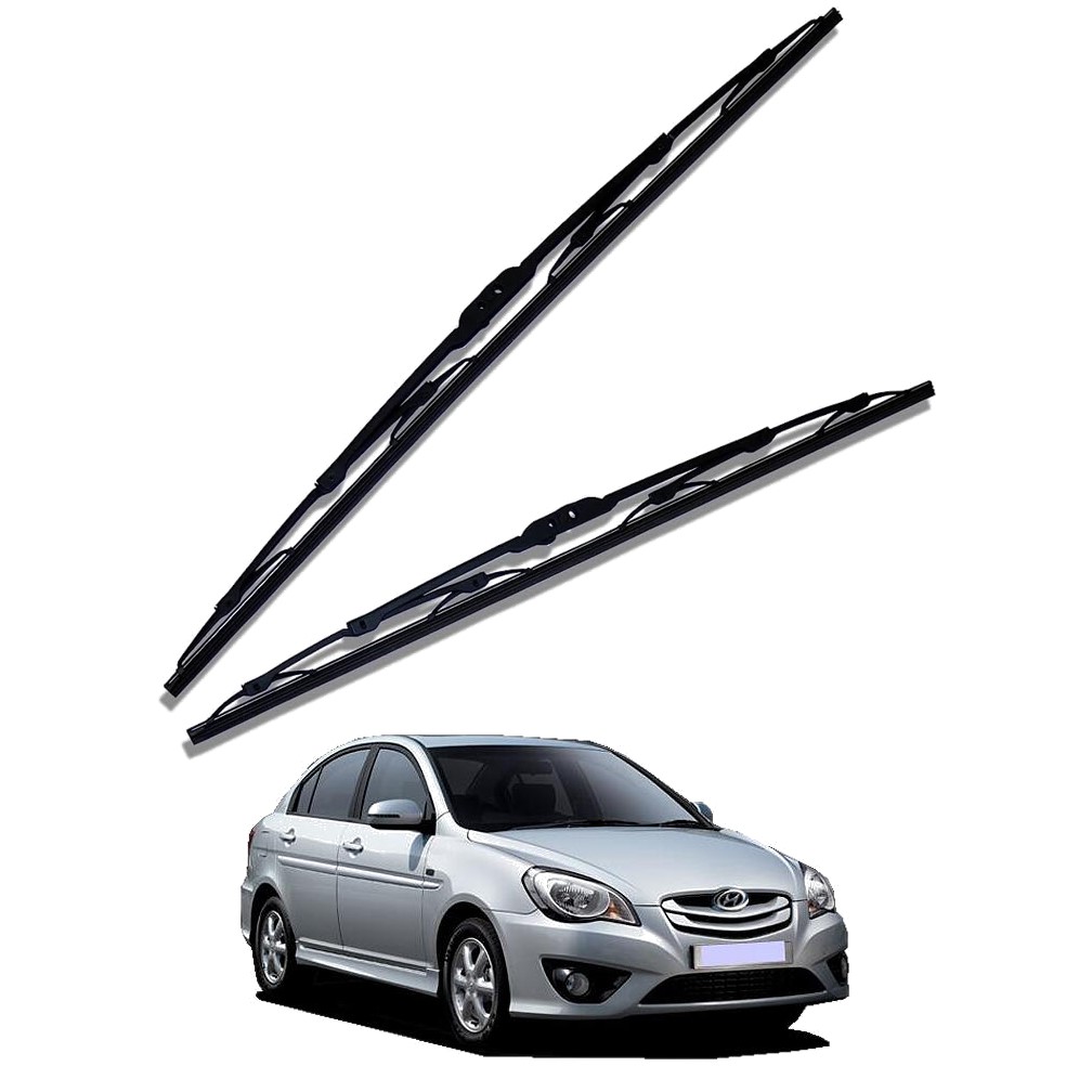 Front Windscreen Replacement Wiper Blades (24'/16') Compatible With Hyundai Verna 2009-2011