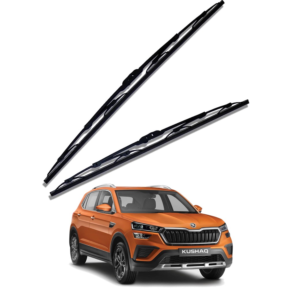 Front Windscreen Replacement Wiper Blades (24'/18') Compatible With SKODA KUSHAQ