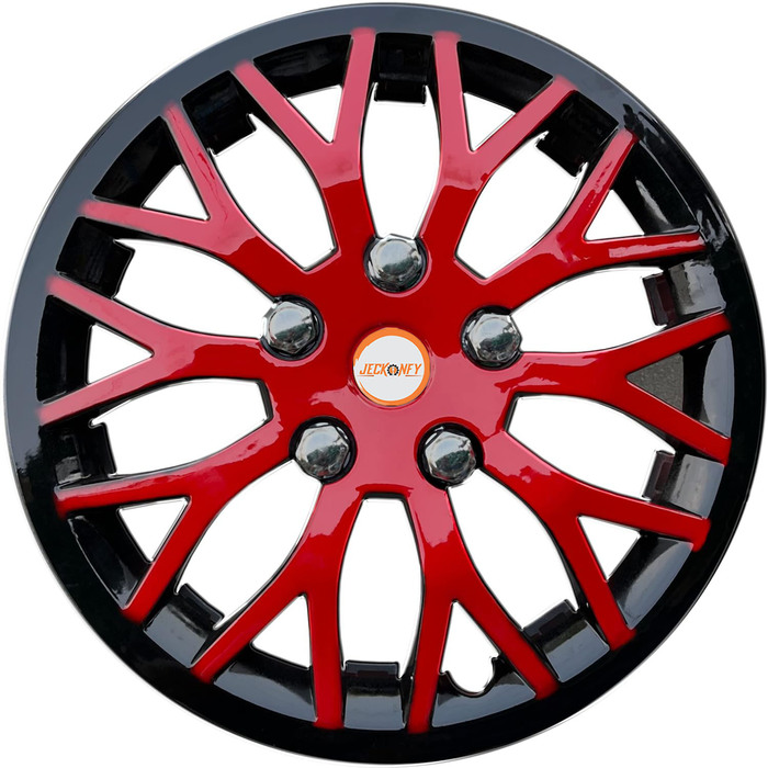 Car Wheel Cover Universal Phonix Red And Black Color Design Available 12'' 13'' 14'' inches Size Compatible With - R12 INCH Wheel Size