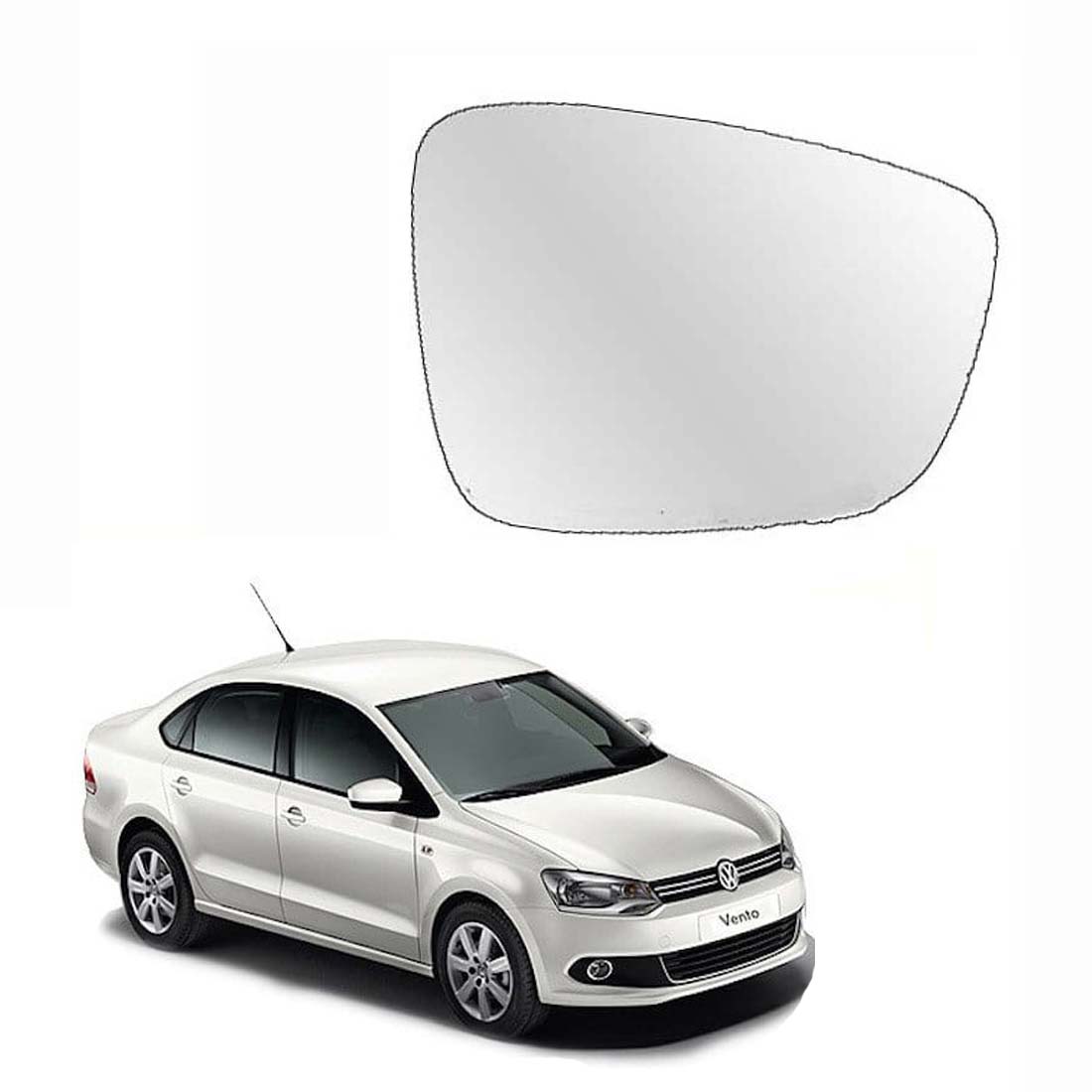 Car Right Side View Mirror Glass For Volkswagen VW Vento 2010 To 2015 Model Type-1