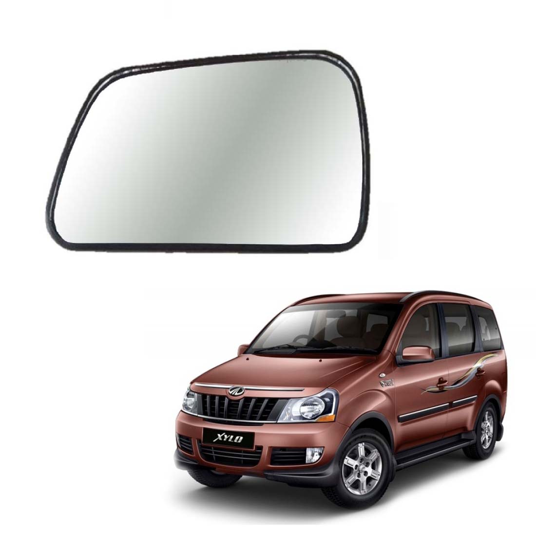 Car Left Side View Mirror Glass For Mahindra Xylo 2008 To 2019 Model