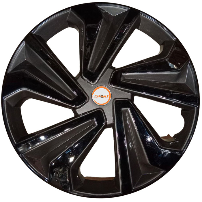 Car Wheel Cover Universal Corona Grey and Black Color Design Available 12'' 13'' 14'' 15'' inches Size Compatible With - R12 INCH Wheel Size