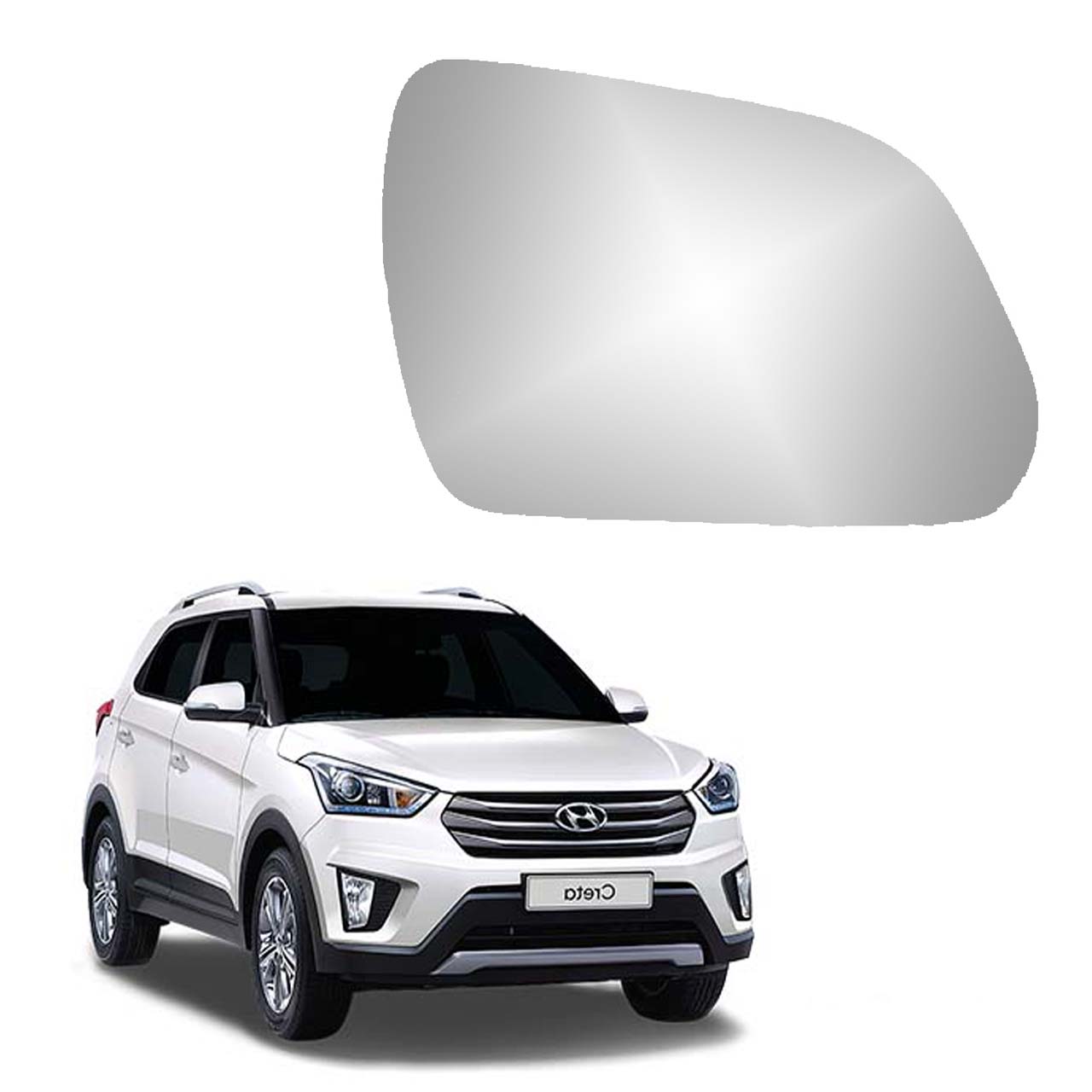 Car Right Side View Mirror Glass For Hyundai Creta 2015 To 2020 Model Type-1