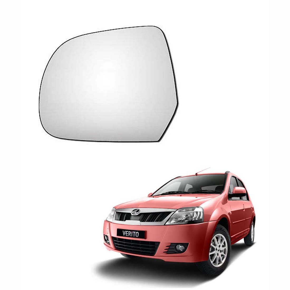 Car Left Side View Mirror Glass For Mahindra Verito 2011 To 2017 Model