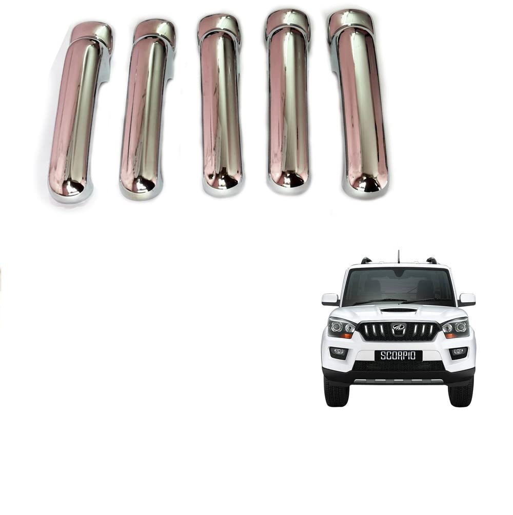 Door Handle Chrome Cover Compatible With Mahindra Scorpio New T-2