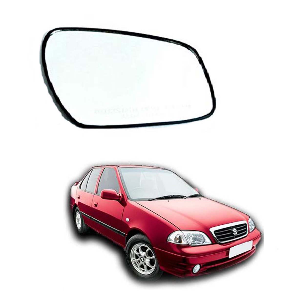 Car Right Side View Mirror Glass For Maruti Esteem 2000 To 2008 Model