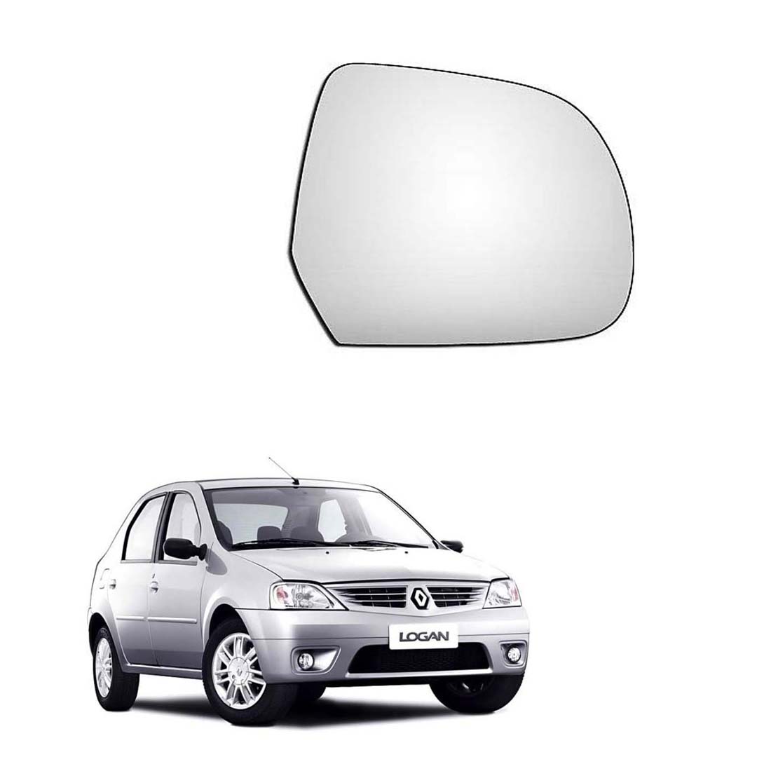 Car Right Side View Mirror Glass For Renault Logan 2009 To 2012 Model Type-2