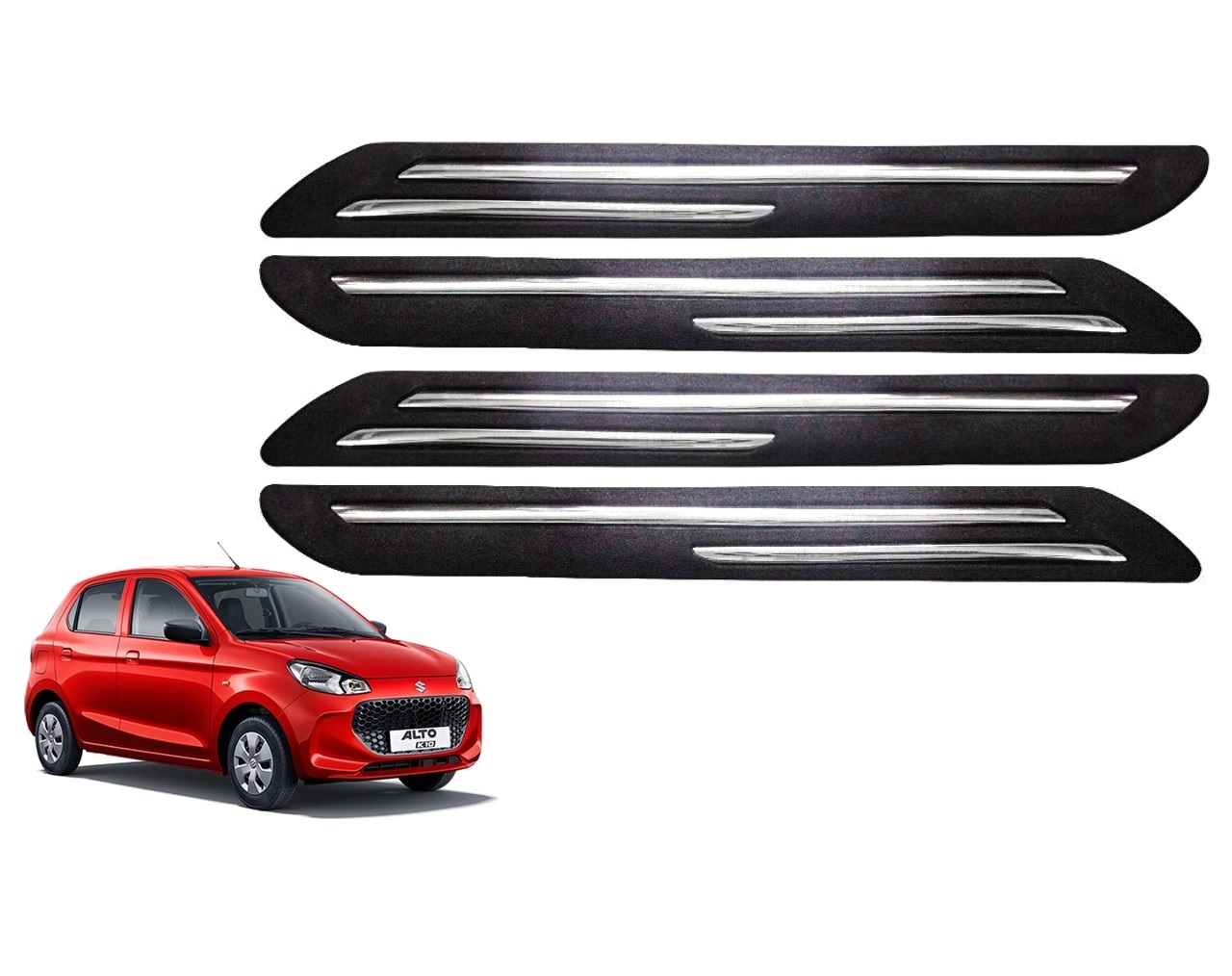 Car Bumper Guard/Bumper Protector Compatible with MARUTI ALTO K10 2022 (Set of 4 Pcs)