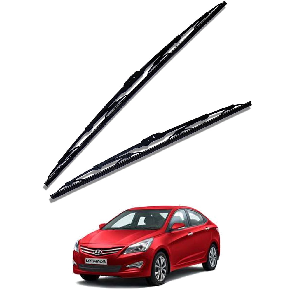 Front Windscreen Replacement Wiper Blades (24'/16') Compatible With Hyundai Verna 2014-2017  