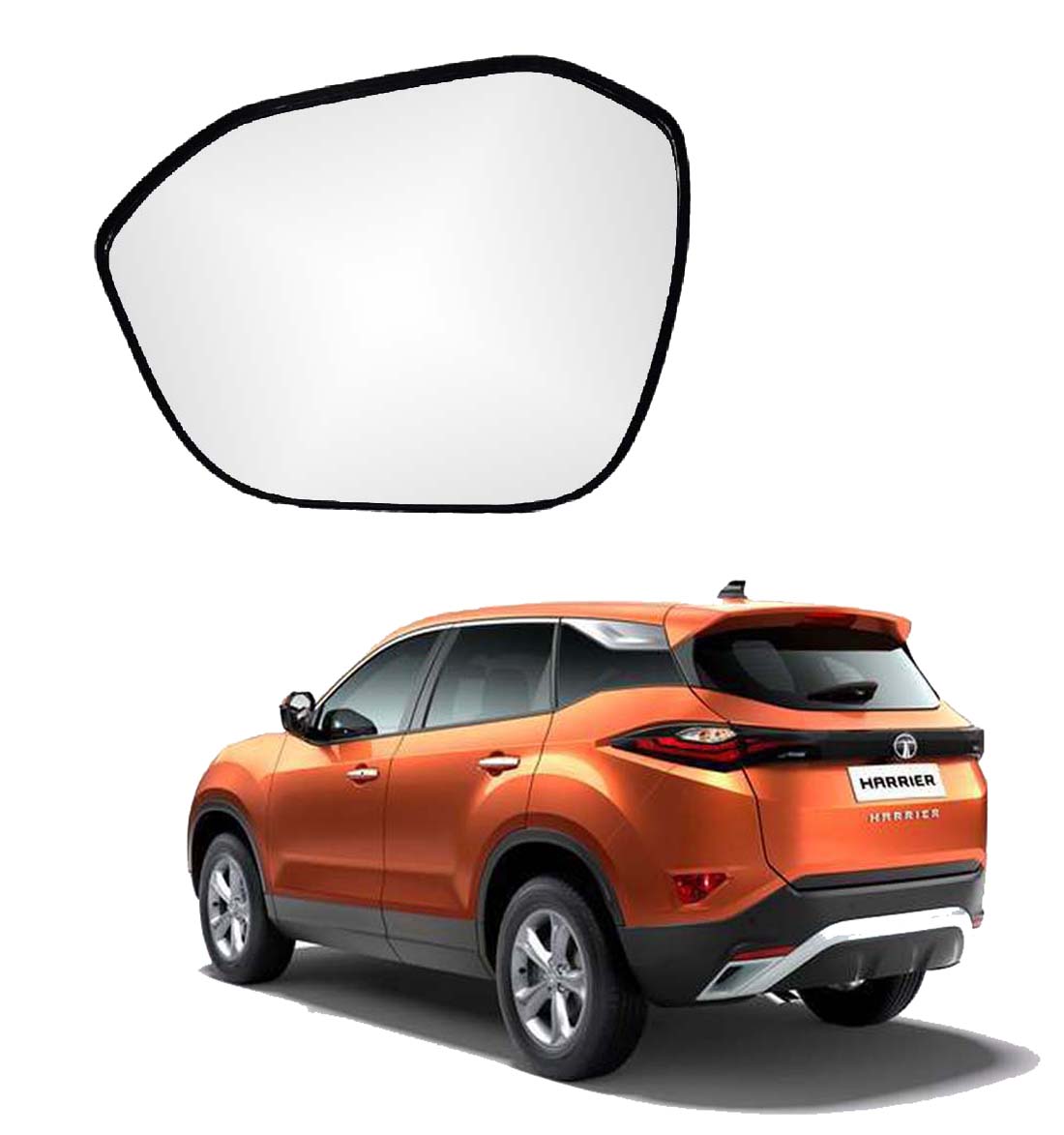 Car Left Side View Mirror Glass for Tata Harrier 2020 To 2022 Model BS6