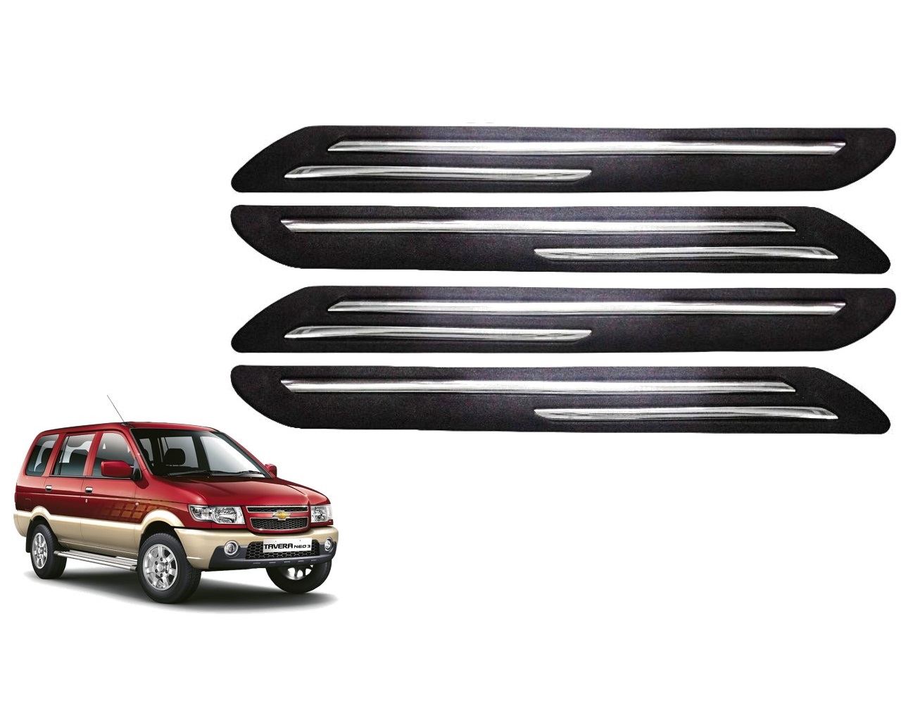 Car Bumper Guard/Bumper Protector Compatible with CHEVROLET TAVERA (Set of 4 Pcs)