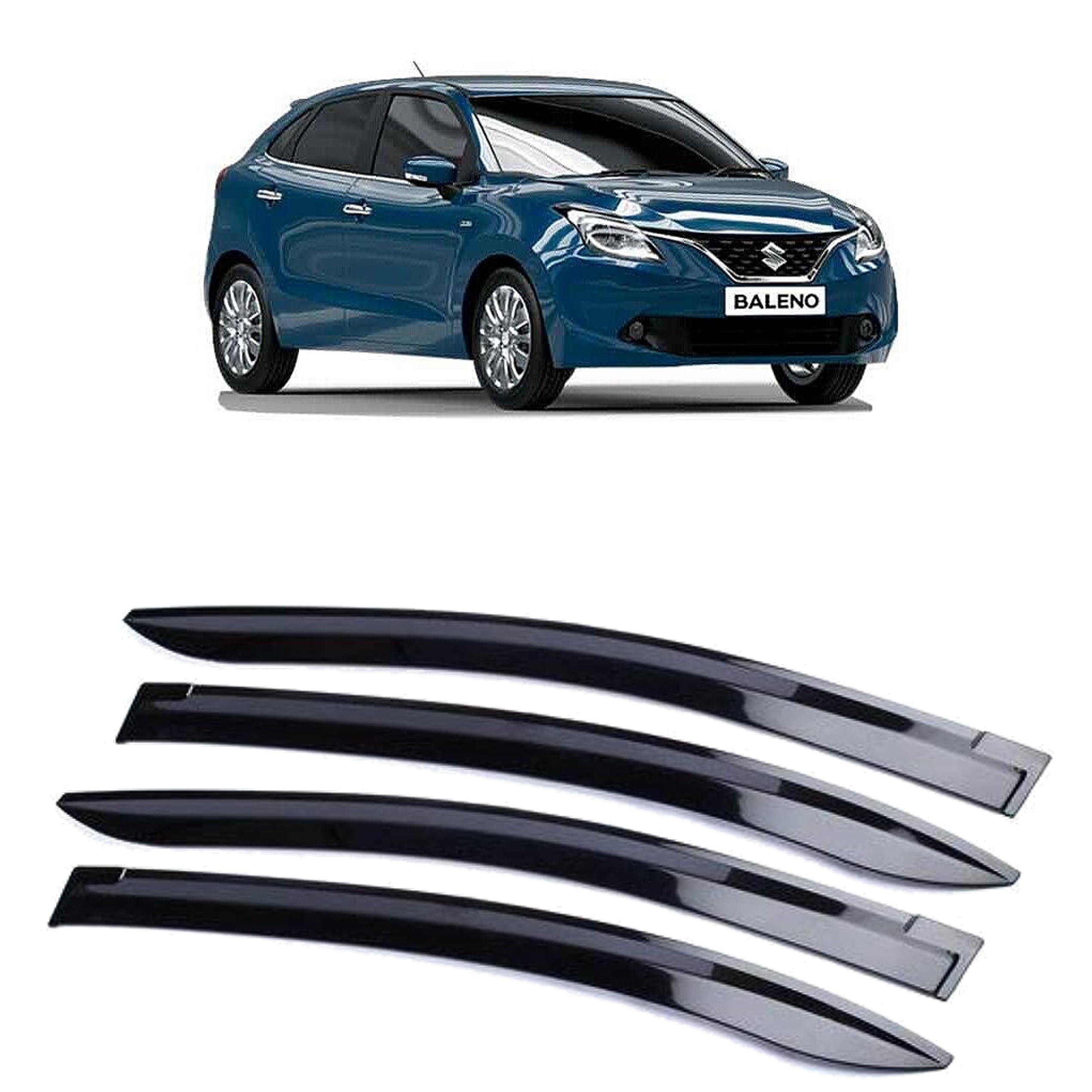 Car Window Rain Door Visor Compatible With Maruti Baleno 2015-2022