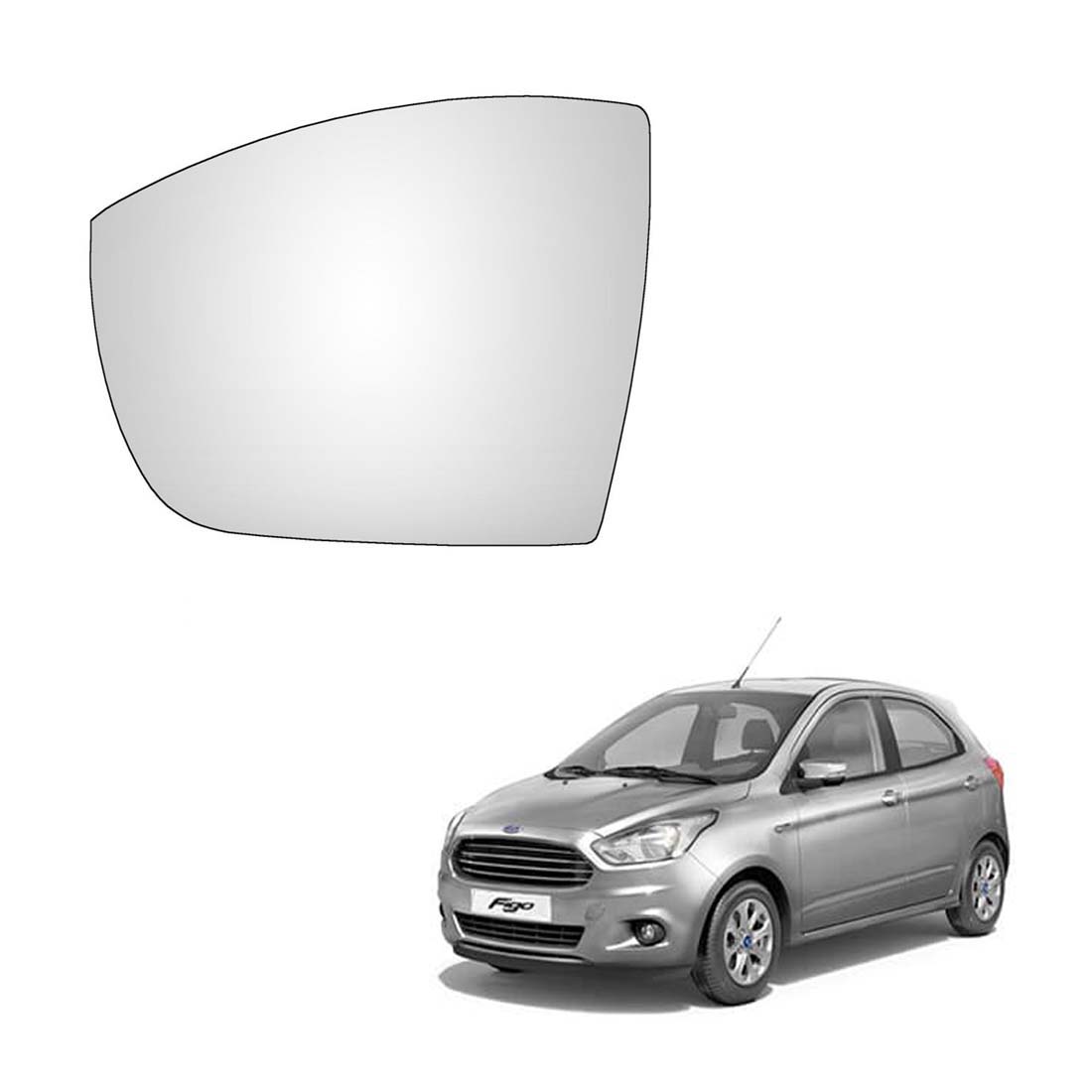 Car Left Side View Mirror Glass For Ford Figo 2015 To 2021 Model Type-2