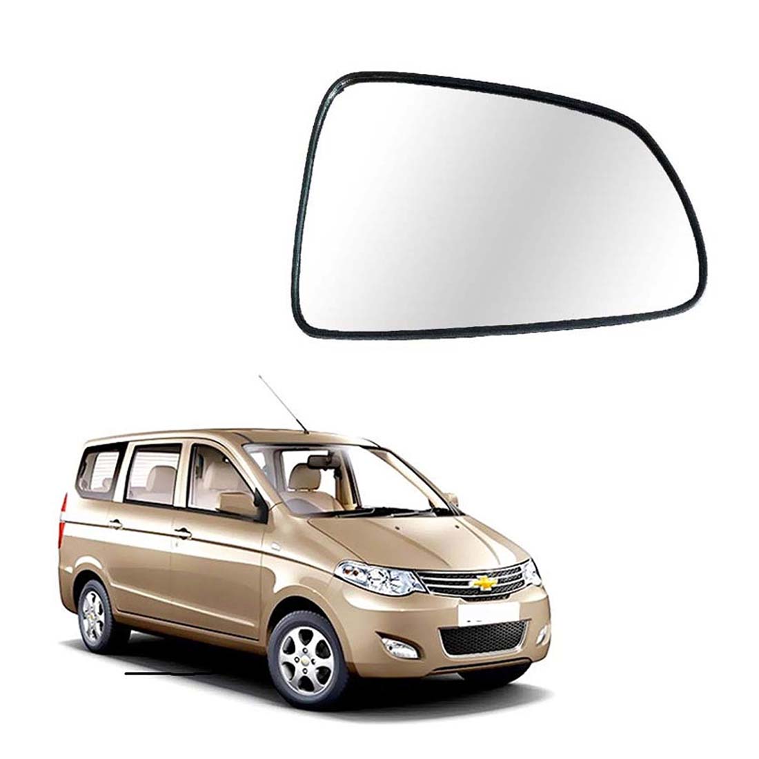 Car Right Side View Mirror Glass For Chevrolet Enjoy 2012 To 2017 Model