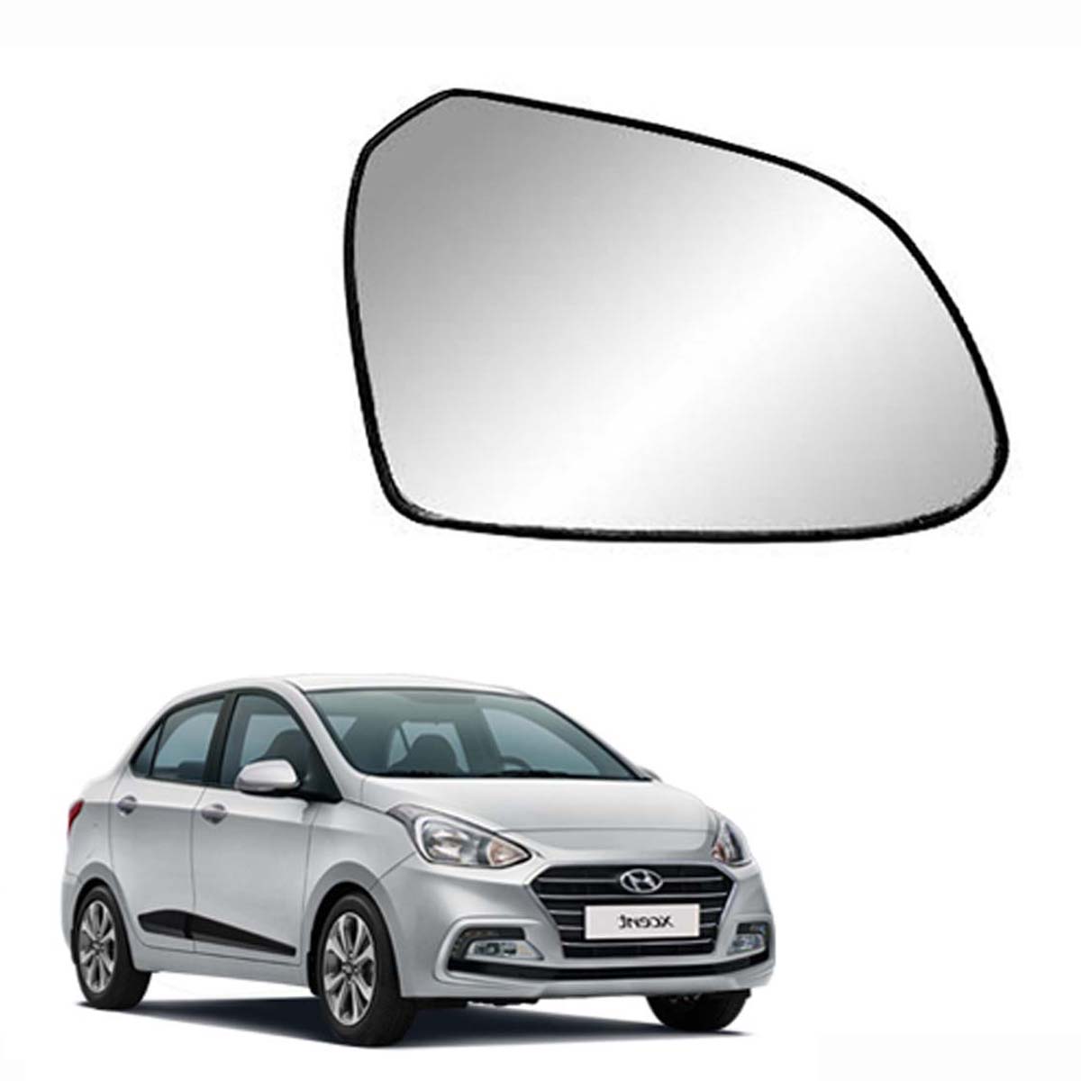 Car Right Side View Mirror Glass For Hyundai Xcent 2014 To 2020 Model