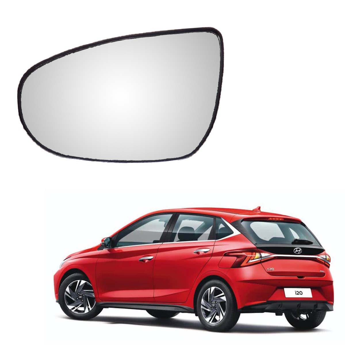 Car Left Side View Mirror Glass For Hyundai i20 2020 To 2022 New Model Type-3