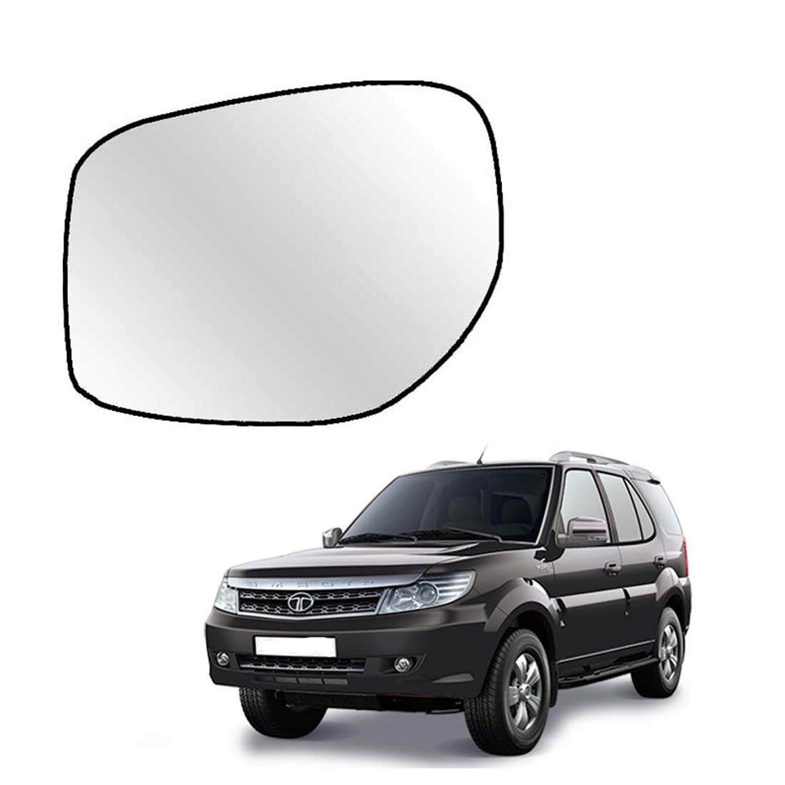 Car Left Side View Mirror Glass For Tata Safari Storme 2012 To 2019 Model