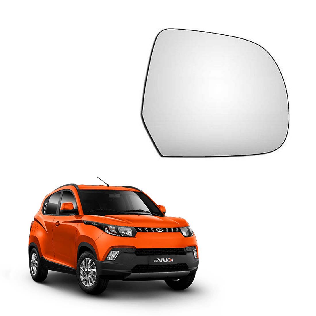 Car Right Side View Mirror Glass For Mahindra Kuv-100 2016 To 2021 Model