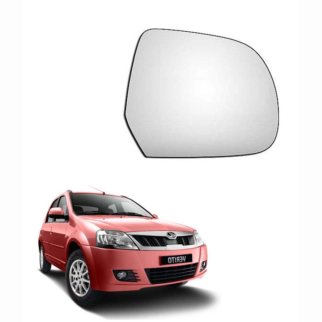 Car Right Side View Mirror Glass For Mahindra Verito 2011 To 2017 Model