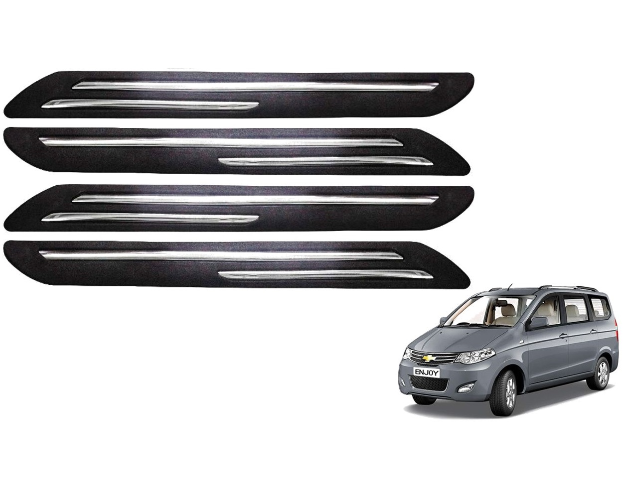 Car Bumper Guard/Bumper Protector Compatible with CHEVROLET ENJOY  (Set of 4 Pcs)