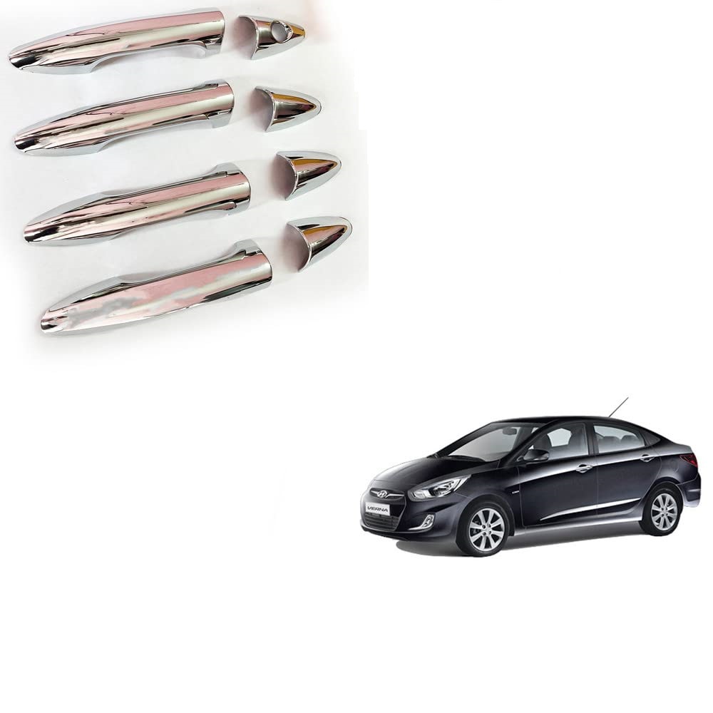 Door Handle Chrome Cover Compatible With Hyundai Verna 2015